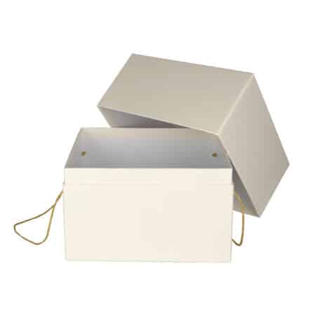 Blumen/Geschenk-Box, creme, 20/20 cm