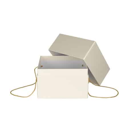 Blumen/Geschenk-Box, creme, 15/15 cm