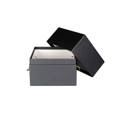 Blumen/Geschenk-Box, schwarz, 15/15 cm