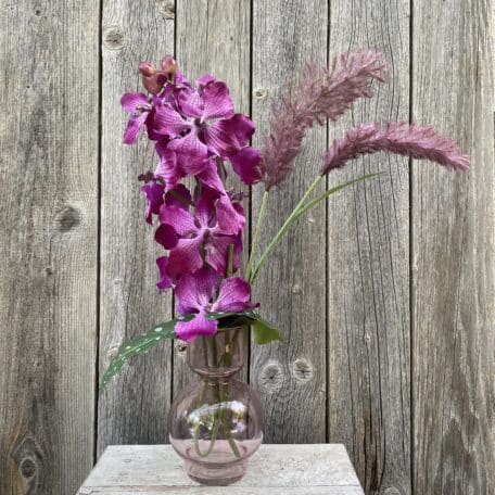 Vanda Orchidee & Pampas in Glasvase © Atelier Leutwyler Fleurop Partner Ebikon bei Luzern