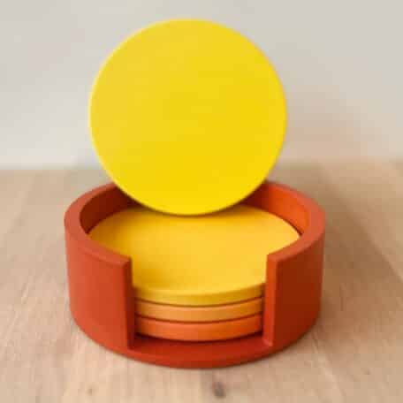 Untersetzer im 4er-Set, Gelb-Orange