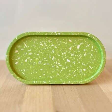 Plateau ovale, vert terrazzo