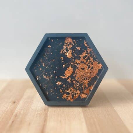 Hexagon Tablett, Schwarz Kupfer