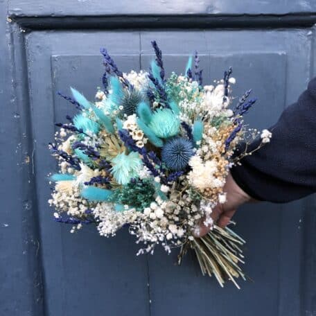 Trockenblumenstrauss Türkis © Atelier Leutwyler Fleurop Partner Ebikon bei Luzern