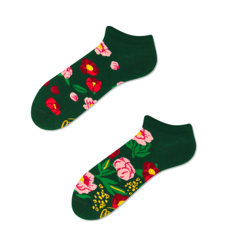 Flower Power Green Sneakersocks