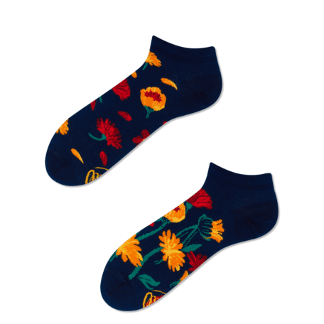 Flower Power Navy Sneakersocks