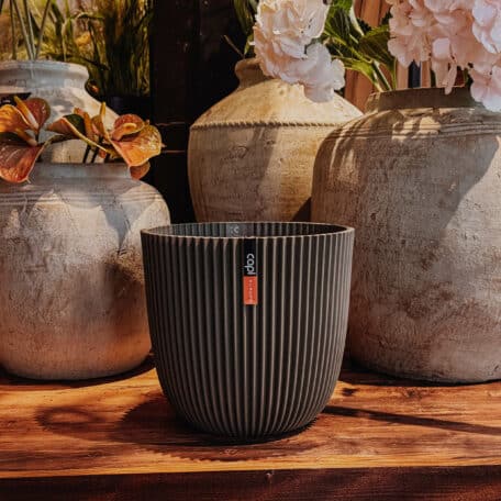 Capi Europe Pot Groove vert en gazon synthétique, H 12cm, Ø 13cm