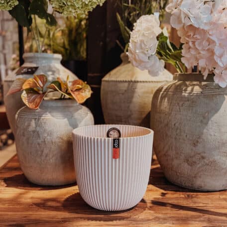 Capi Europe Pot Groove beige en sciure de bois, H 20cm, Ø 21.5cm