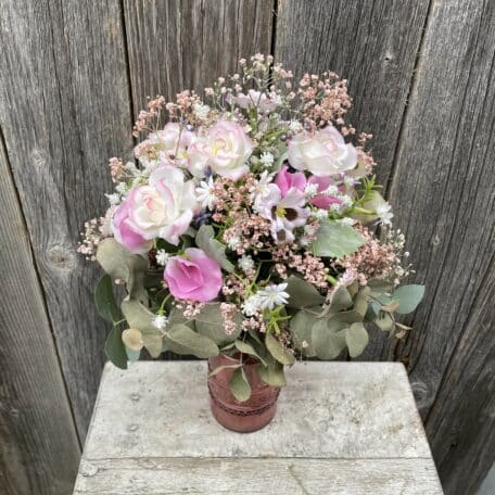 Biedermeiersträusschen mit Vase (Kunstblumen)