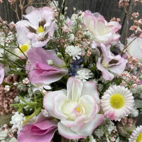 Biedermeiersträusschen mit Vase (Kunstblumen)