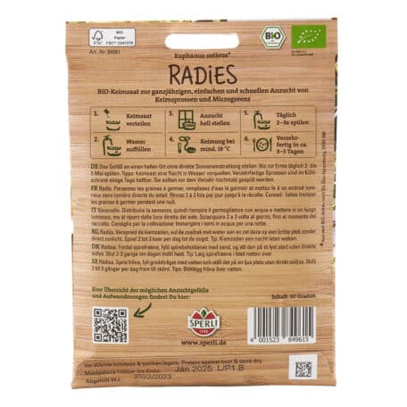 Graines germées 50gr 'Radies