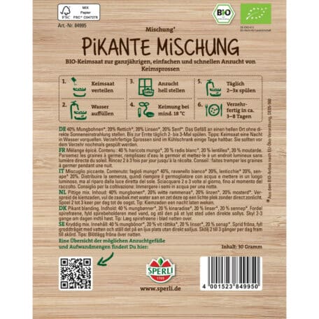 Graines germées 30gr 'Mélange piquant