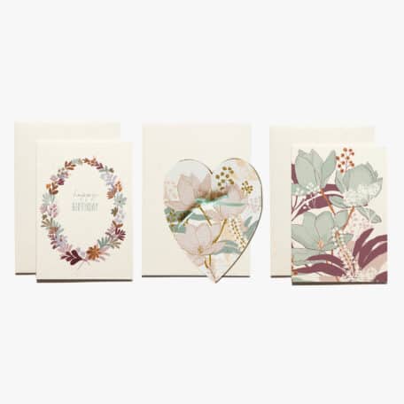 Handgemalte Grusskarten - 3er Set Blumen