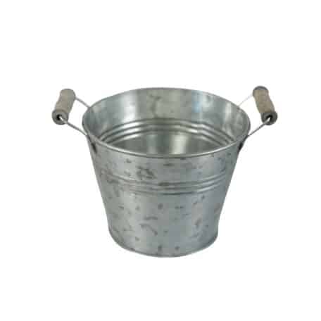 Zinkgefäss mit Griff, Ø15 cm x H12 cm