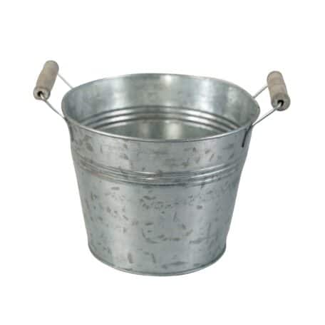 Zinkgefäss mit Griff, Ø17 cm x H14 cm