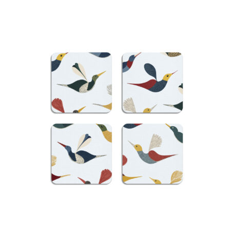 HappyTrays Untersetzer aus Holz 'Ally and Friends', 9x9cm doppelseitig - 4er Set