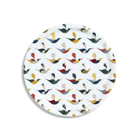 Tablett aus Birkenholz 'Ally and Friends', Ø 46 cm