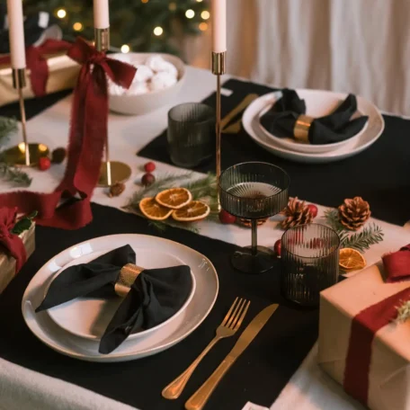 Mani Tischset Schwarz, 2 Stk.