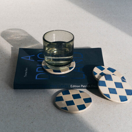 Dessous de verre en céramique, carré, 4 pièces