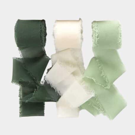 Geschenkband weiss, grün