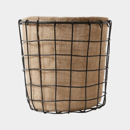 Metallkorb mit Jute, 17x16cm
