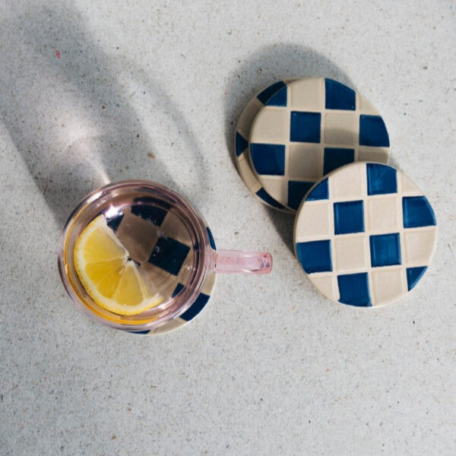 Dessous de verre en céramique, carré, 4 pièces