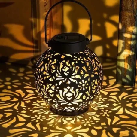 Lampe solaire à LED laiton