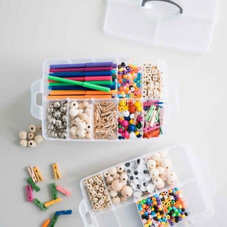 30-fach Stapelbare Bastel Sortier Box mit Tragegriff