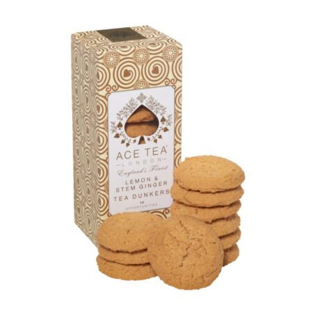 Lemon & Stem Ginger Tea Dunkers Cookies - 150g Ace Tea London