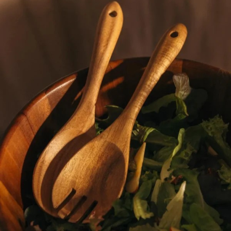 Salatbesteck aus Akazienholz