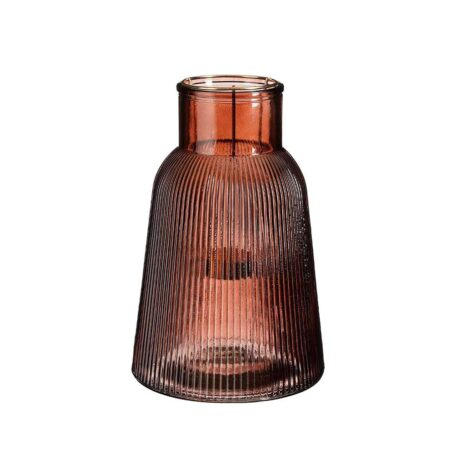 Windlicht Glas, braun - 14.5 x 23 cm