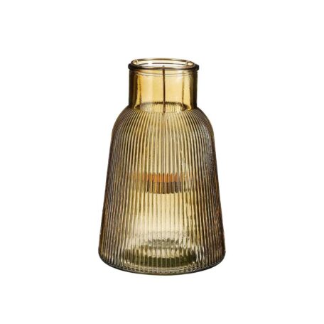 Windlicht Glas, gelb - 14.5 x 23 cm