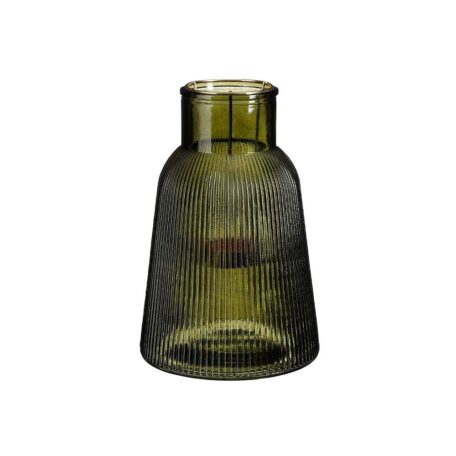 Photophore en verre, vert - 14.5 x 23 cm