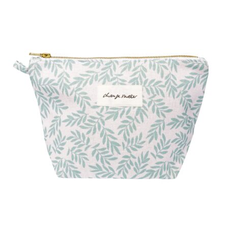 Nécessaire Leaves mittel Blassrosa/Mint