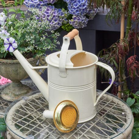 Giesskanne 5l 'Holzgriff' Hell-Elfenbein