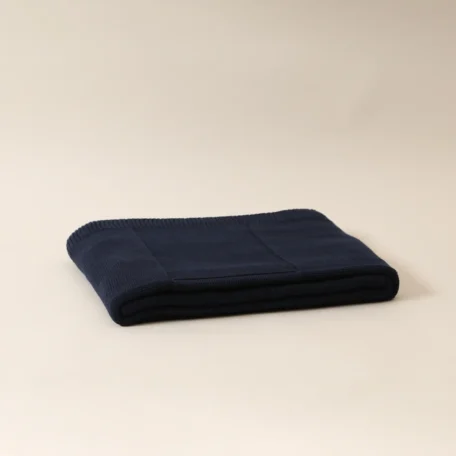 Couverture en tricot, bleu, 130x170cm