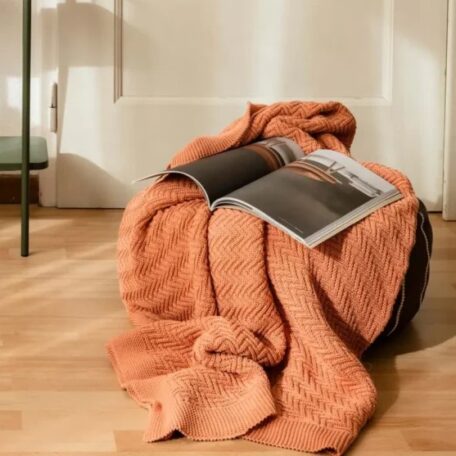 Fischgrät Decke, Blush, 130x170cm