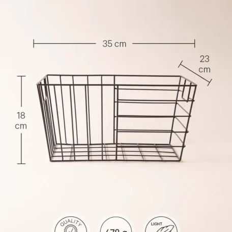 Stapelbarer Wire Korb, matt schwarz, 35x23x18