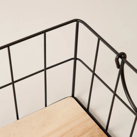 Stapelbarer Wire Korb, matt schwarz, 42x30x12cm