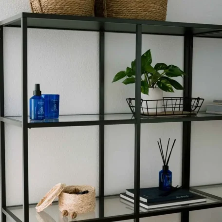 Stapelbarer Wire Korb, matt schwarz, 20x32x8cm