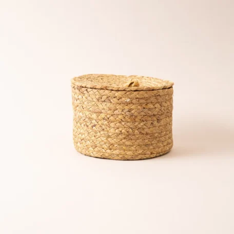 Dunkler Korb mit Deckel, D21cm