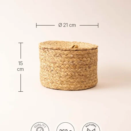 Dunkler Korb mit Deckel, D21cm