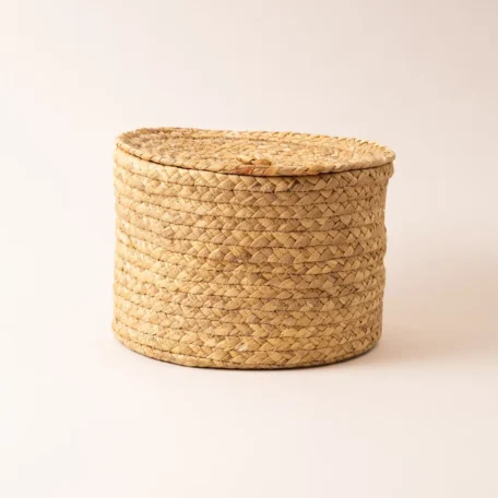 Dunkler Korb mit Deckel, D25cm