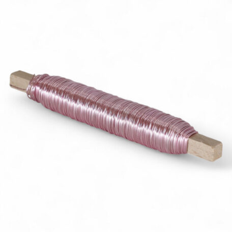 Wickeldraht 'lackiert' 0.50mm x 50m 100gr auf Holzstab rosa