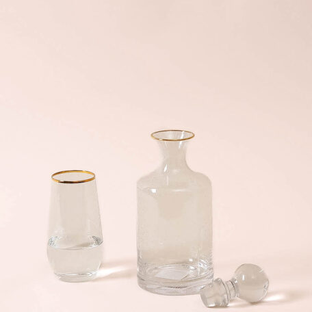 Carafe avec bord doré, 25cm