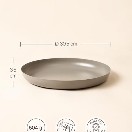 Metalltablett taupe, 30.5x3.5 cm