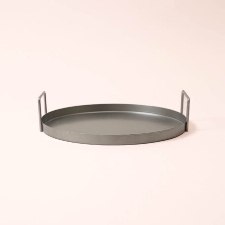 Metalltablett rund silber, 30cm