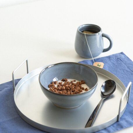 Metalltablett rund silber, 30cm