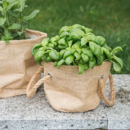 Pot de fleurs en tissu, jute, 14cm