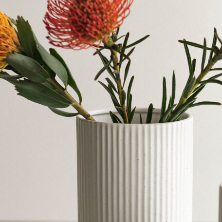 Scandi vase, rainuré, gris